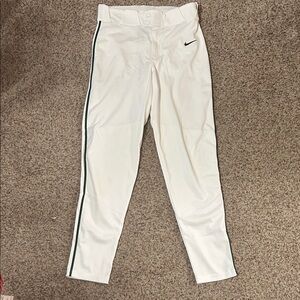 Nike Adult Baseball Pants white with green trim size S
